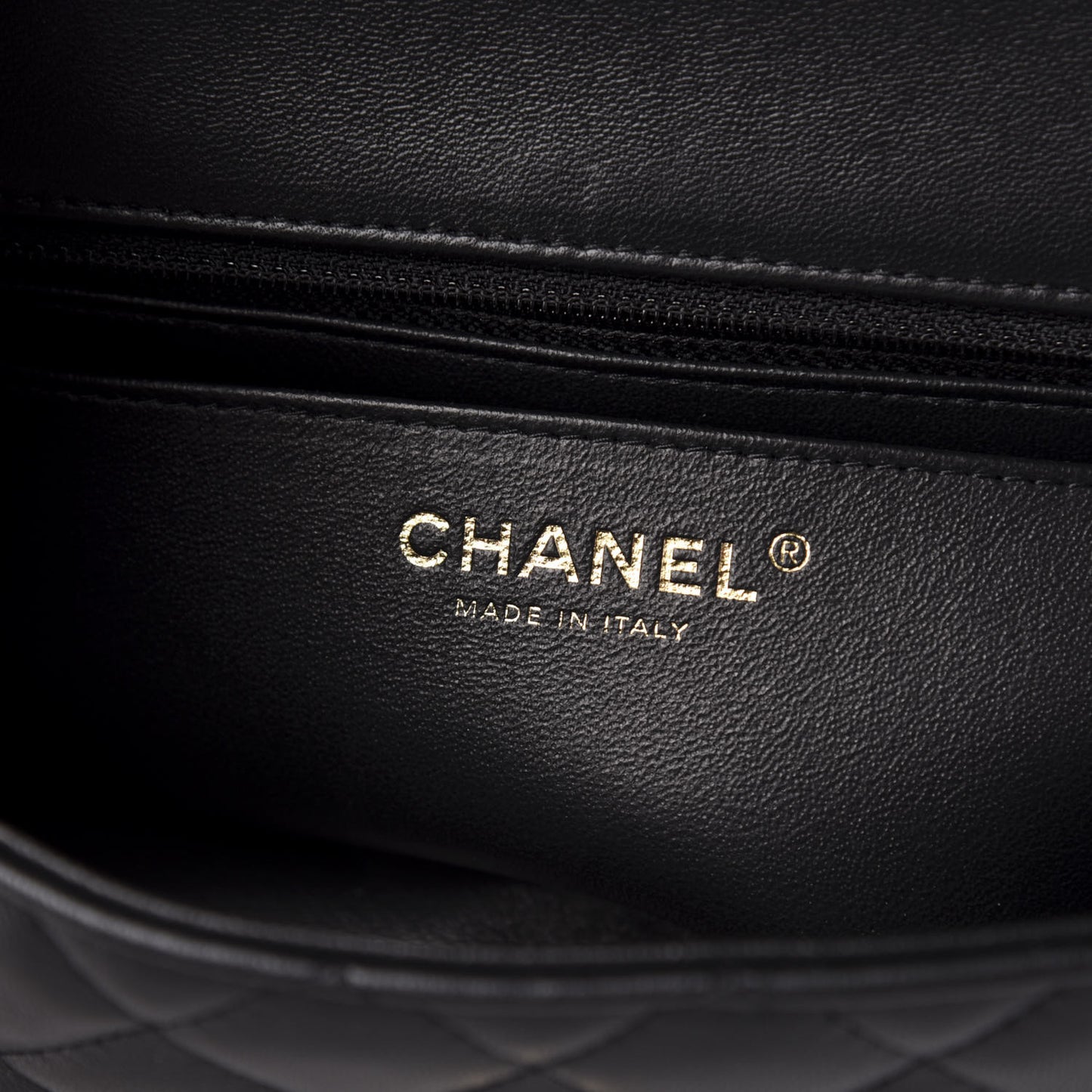 Lambskin Quilted Mini Rectangular Flap Black