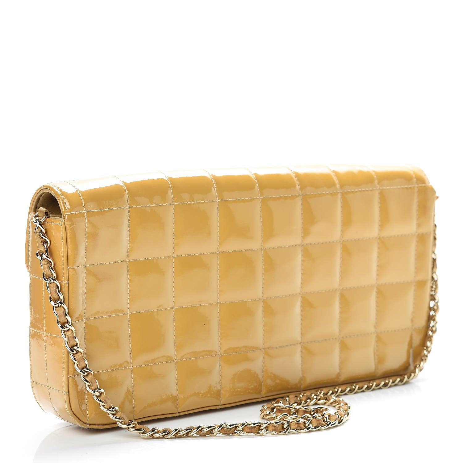 Chanel Patent East West Chocolate Bar Flap Beige 3 of 19