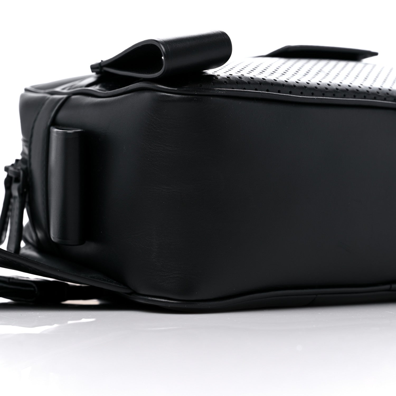 Bottega Veneta Perforated Calfskin Leggero Intrecciato Belt Bag Black 8 of 13