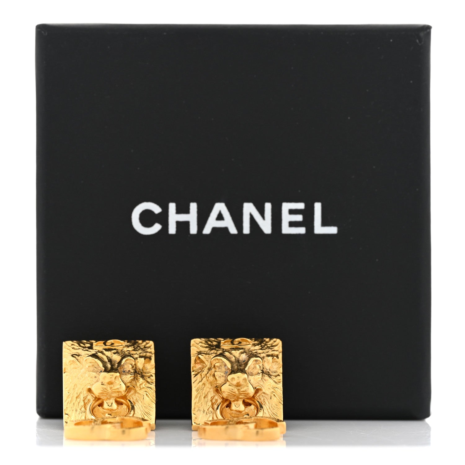 Chanel Metal CC Lion Earrings Gold 5 of 5