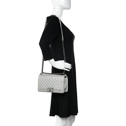 Chanel Metallic Lambskin Quilted Medium Boy Flap Silver 2 of 10