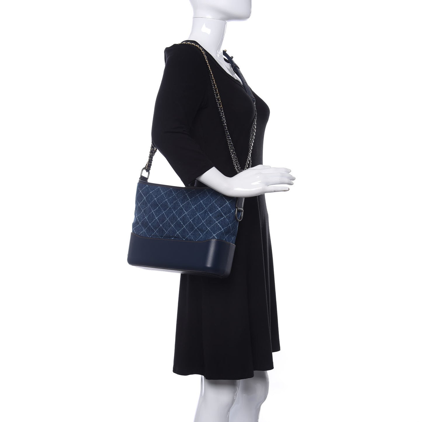 Denim Calfskin Medium Gabrielle Hobo Blue
