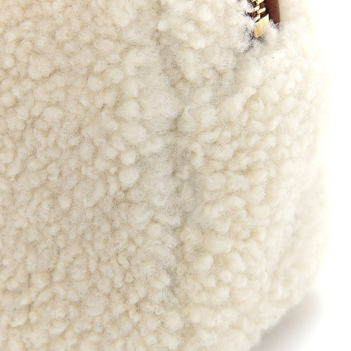 Shearling Monogram Lou Belt Bag Beige