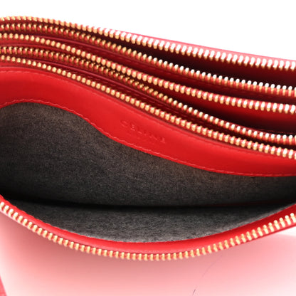 Celine Lambskin Small Trio Crossbody Bag Red 7 of 13