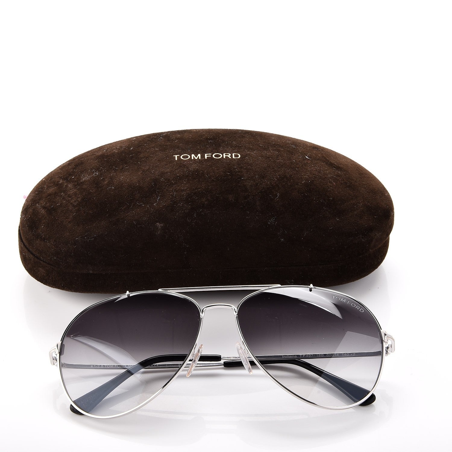 Tom Ford Indiana Aviator Sunglasses TF497 Silver 9 of 9