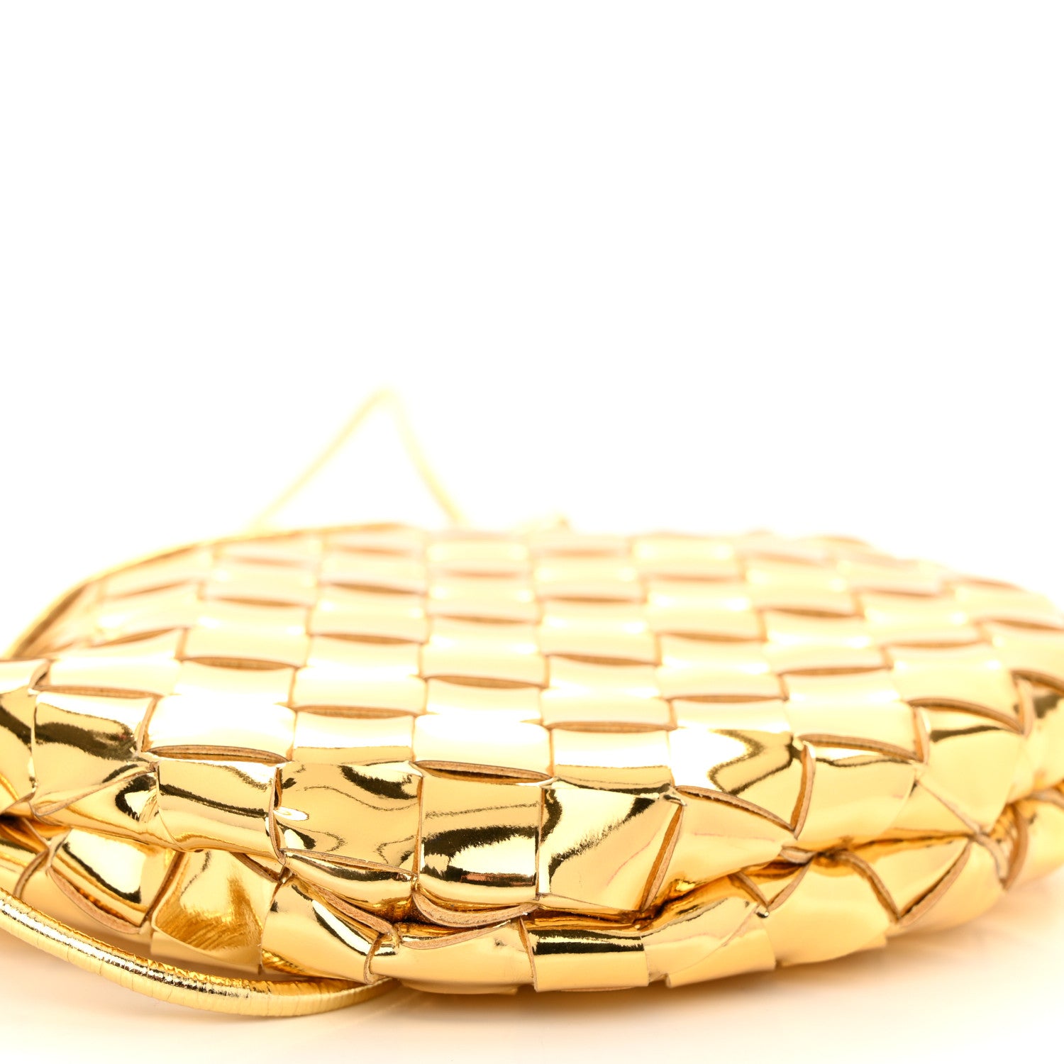 Bottega Veneta Mirror Laminated Nappa Intrecciato Mini Sardine Bag Gold 9 of 10