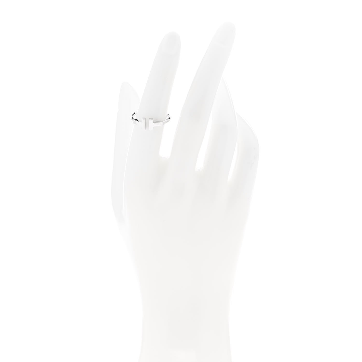 Tiffany 18K White Gold T Wire Ring 52 6 2 of 4