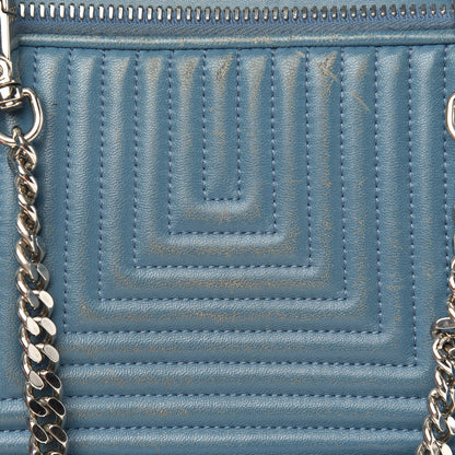 Fendi Shiny Nappa Trapuntata Small DotCom Click Top Handle Chain Satchel Blue 13 of 14