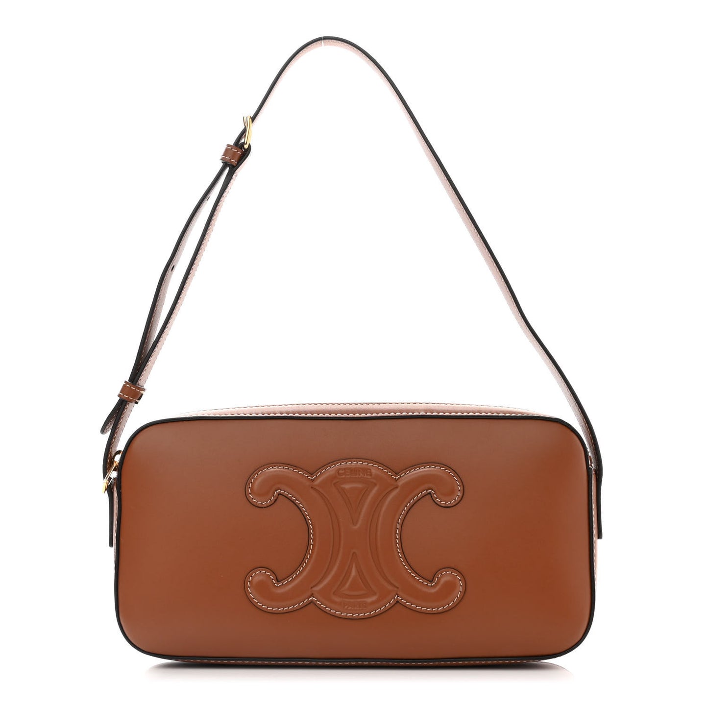 Smooth Calfskin Cuir Triomphe Mini Camera Shoulder Bag Tan