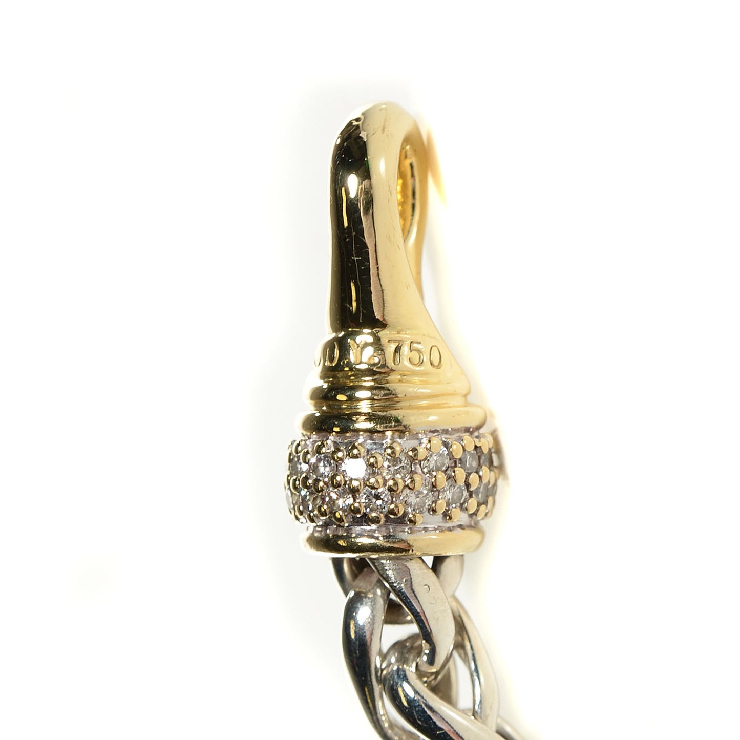 Sterling Silver 18K Yellow Gold Diamond Double Wheat Buckle Bracelet