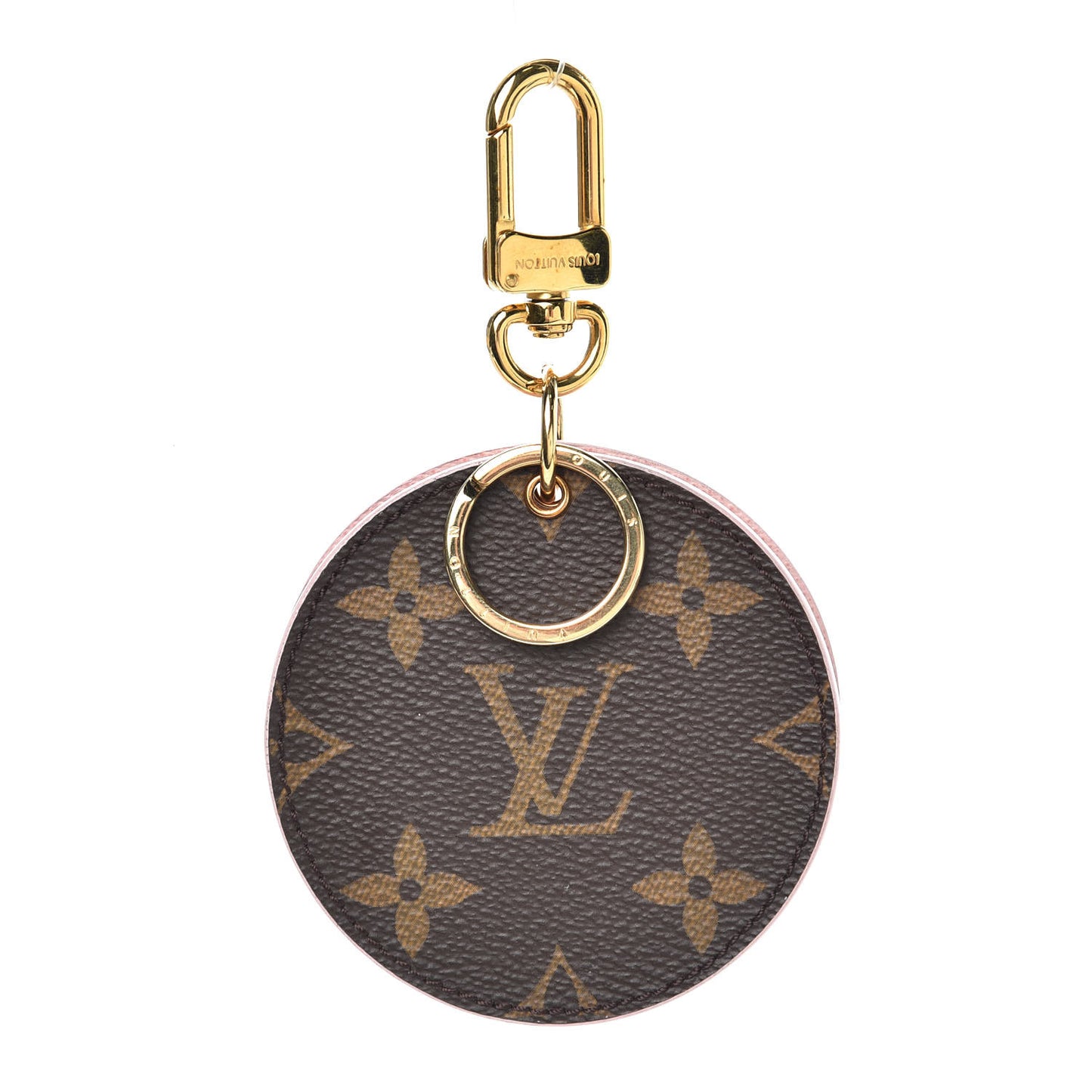 Monogram LV Mirror Bag Charm Key Holder Rose Ballerine