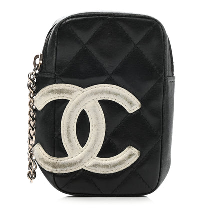 Chanel Calfskin Quilted Cambon Zip Around Cosmetic Pouch Black 1 of 14