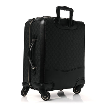 Gucci GG Supreme Monogram Four Wheel Suitcase Black Grey 2 of 12