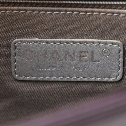 Chanel Calfskin Crystal Embossed Medium Boy Flap Plum 6 of 10