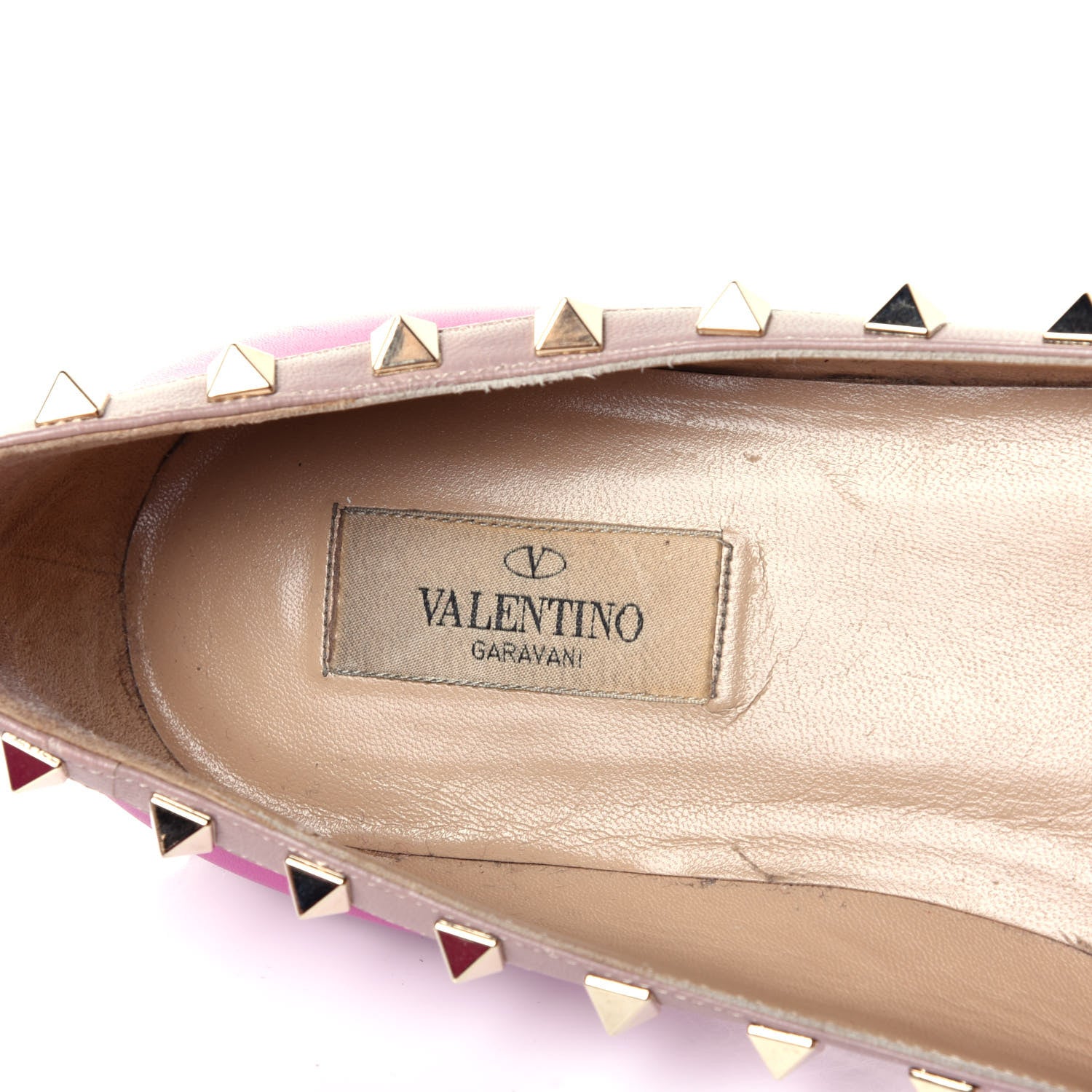 Valentino Garavani Calfskin Nappa Rockstud Ballerina Flats 40 Fuxia Poudre 9 of 13