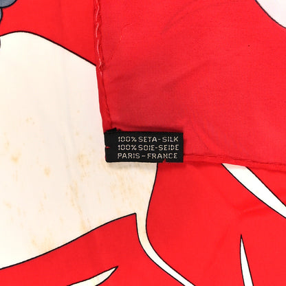 Chanel Silk Coco Chanel Square Scarf Red White 3 of 4