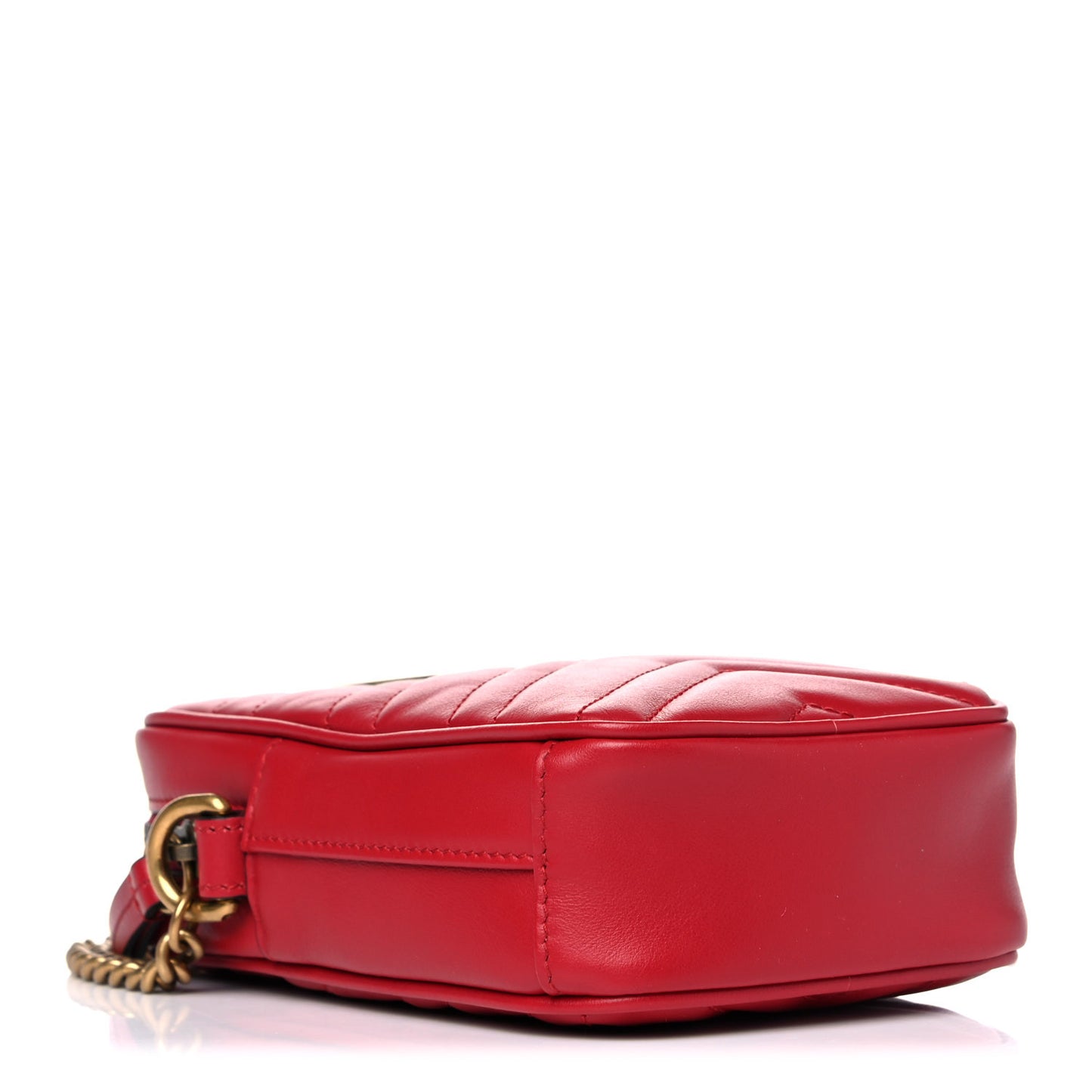Calfskin Matelasse Mini GG Marmont Crossbody Bag Hibiscus Red