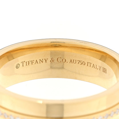 Tiffany 18K Yellow Gold Diamond Wide T Two Ring 52 6 4 of 4