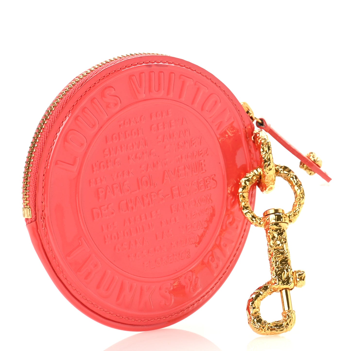 Vernis Trunks and Bags Porte-Monnaie Round Coin Purse Coral