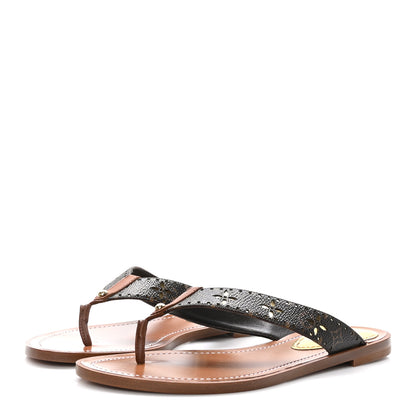 Louis Vuitton Monogram Sunny Flat Thong Sandals 36.5 Brown 3 of 8
