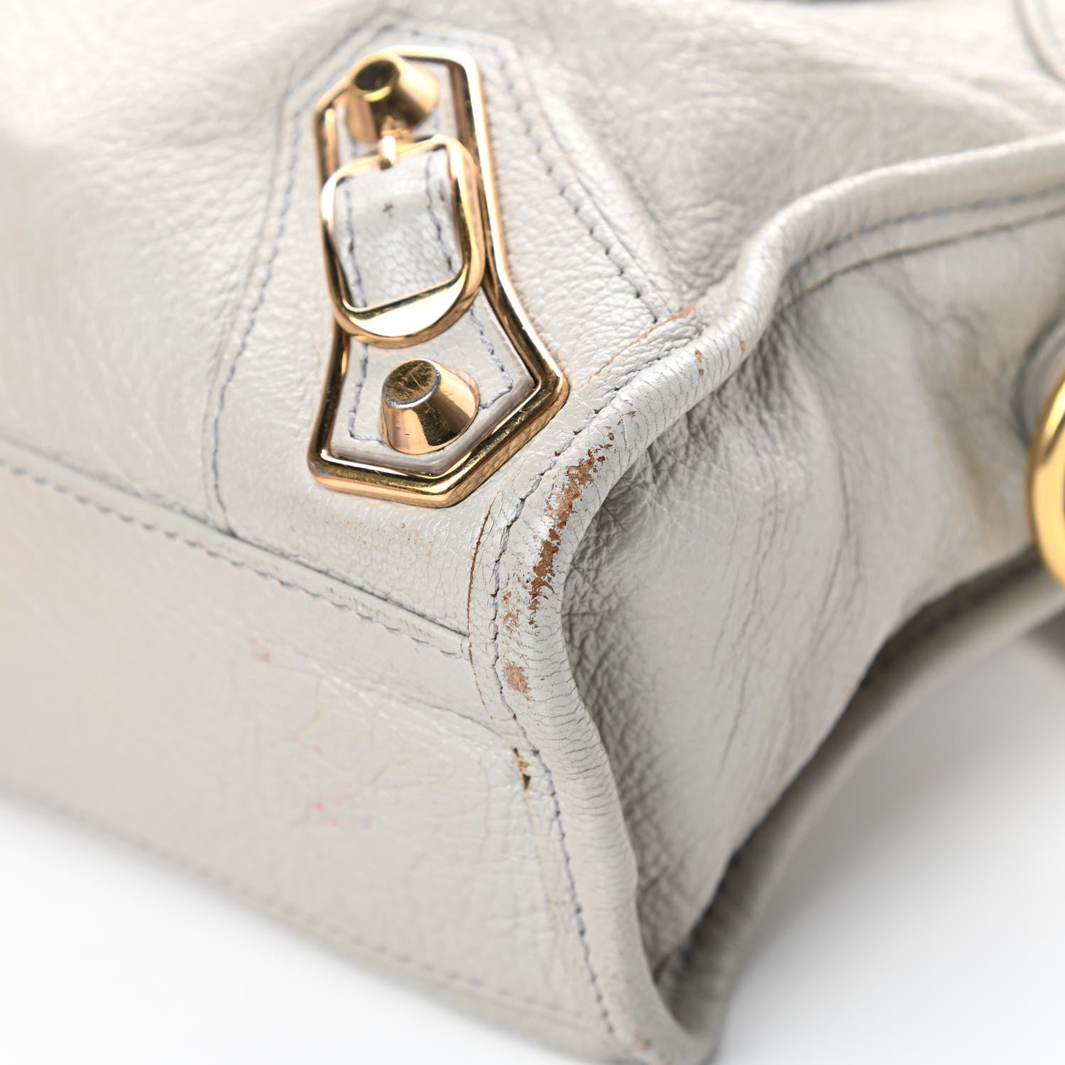 Balenciaga Chevre Gold Metallic Edge Hardware Mini City Gris Perle 10 of 19