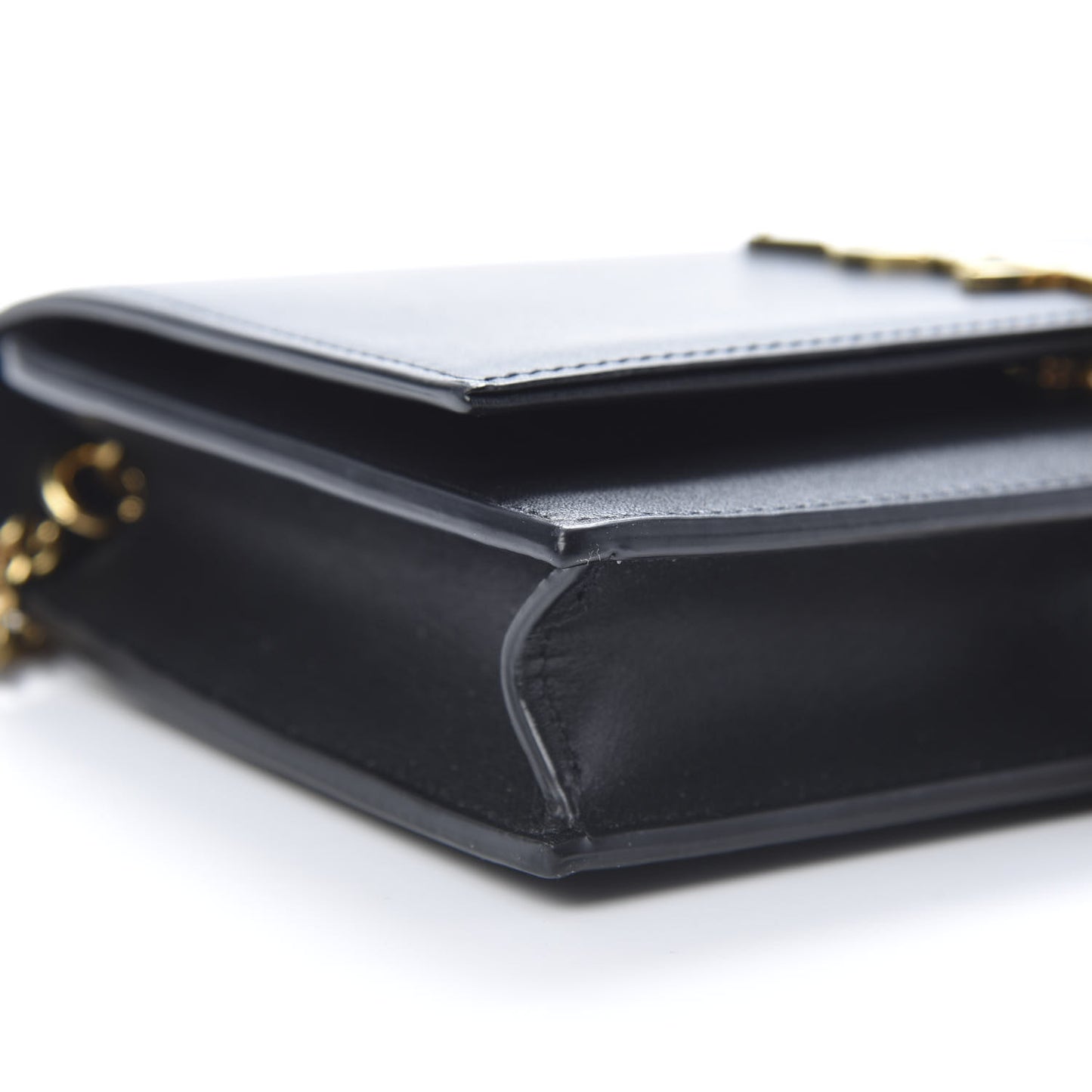 Smooth Calfskin Classic Monogram Kate Tassel Chain Wallet Black