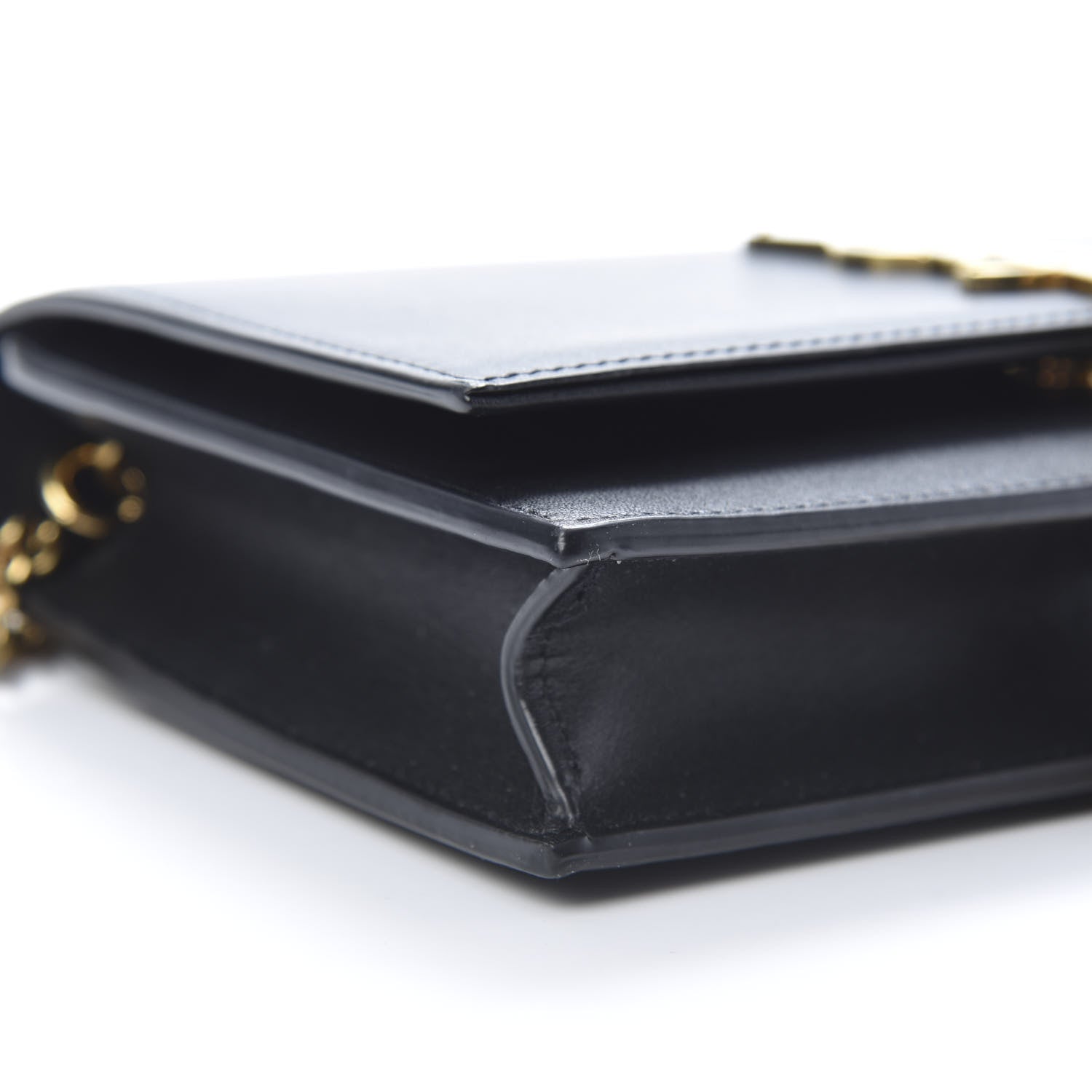 Saint Laurent Smooth Calfskin Classic Monogram Kate Tassel Chain Wallet Black 9 of 14