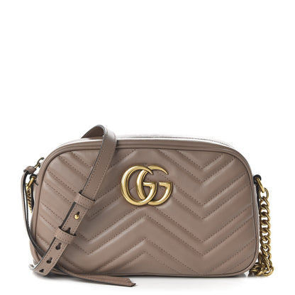 Gucci Calfskin Matelasse Small GG Marmont Chain Shoulder Bag Porcelain Rose 1 of 11