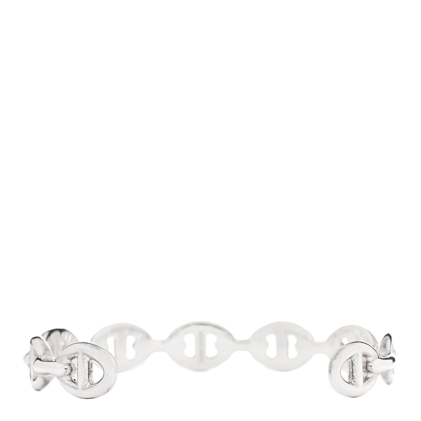 Sterling Silver MM Chaine d'Ancre Enchainee Cuff Bracelet SH