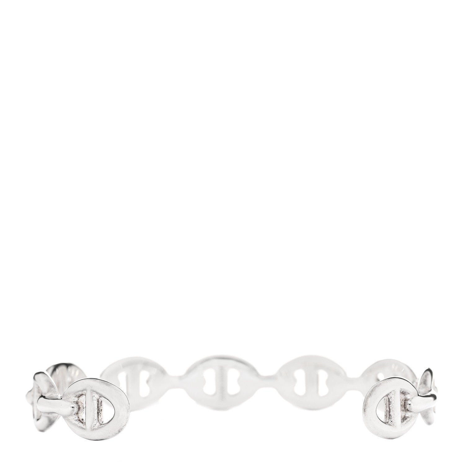 Hermes Sterling Silver MM Chaine d'Ancre Enchainee Cuff Bracelet SH 2 of 5
