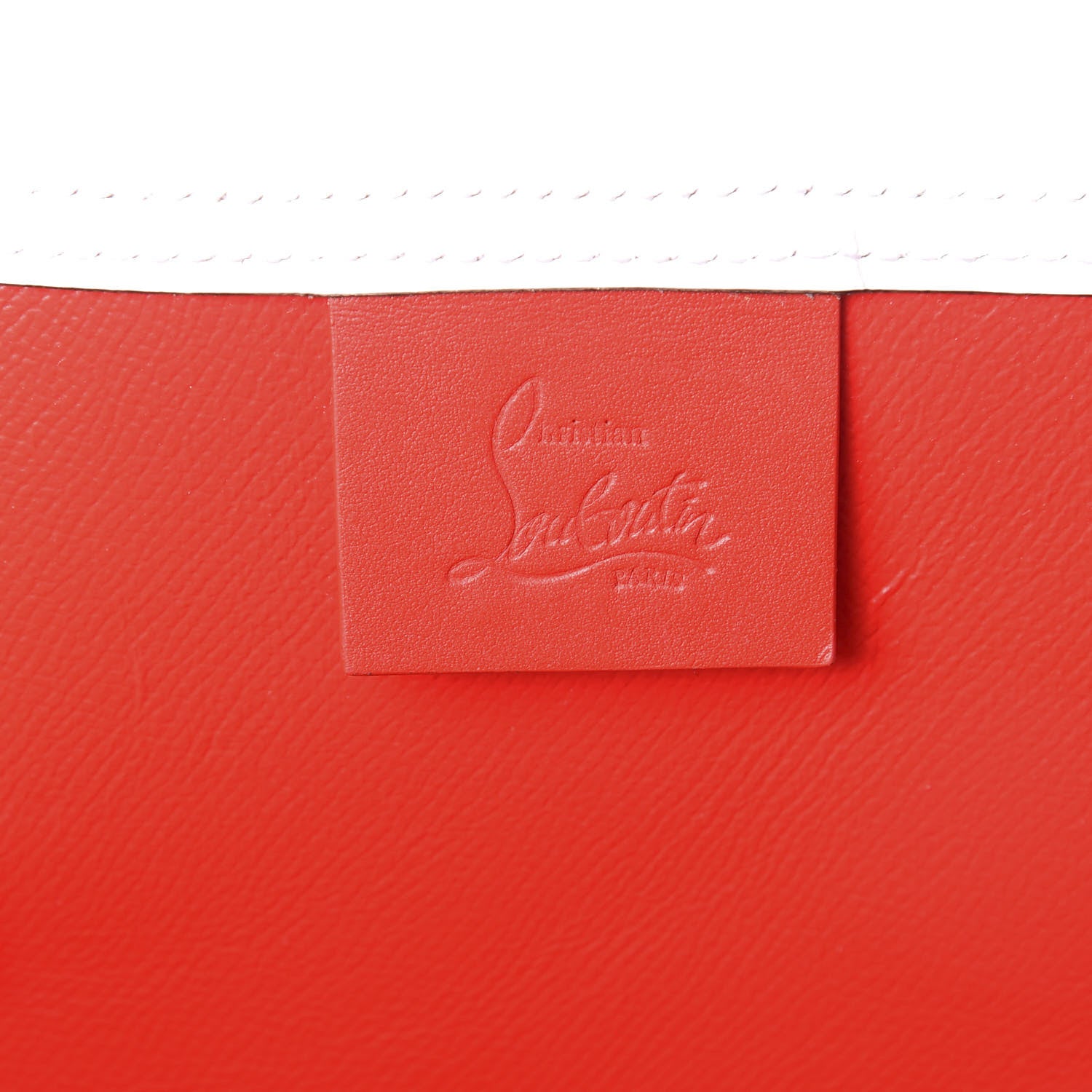 Christian Louboutin Calfskin Degrade Leopard Print Spikes East West Cabata Tote White Multi 6 of 10