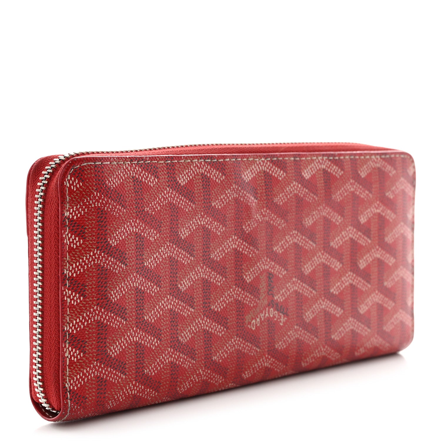 Goyard Goyardine Matignon Zip Around GM Wallet Red 3 of 10