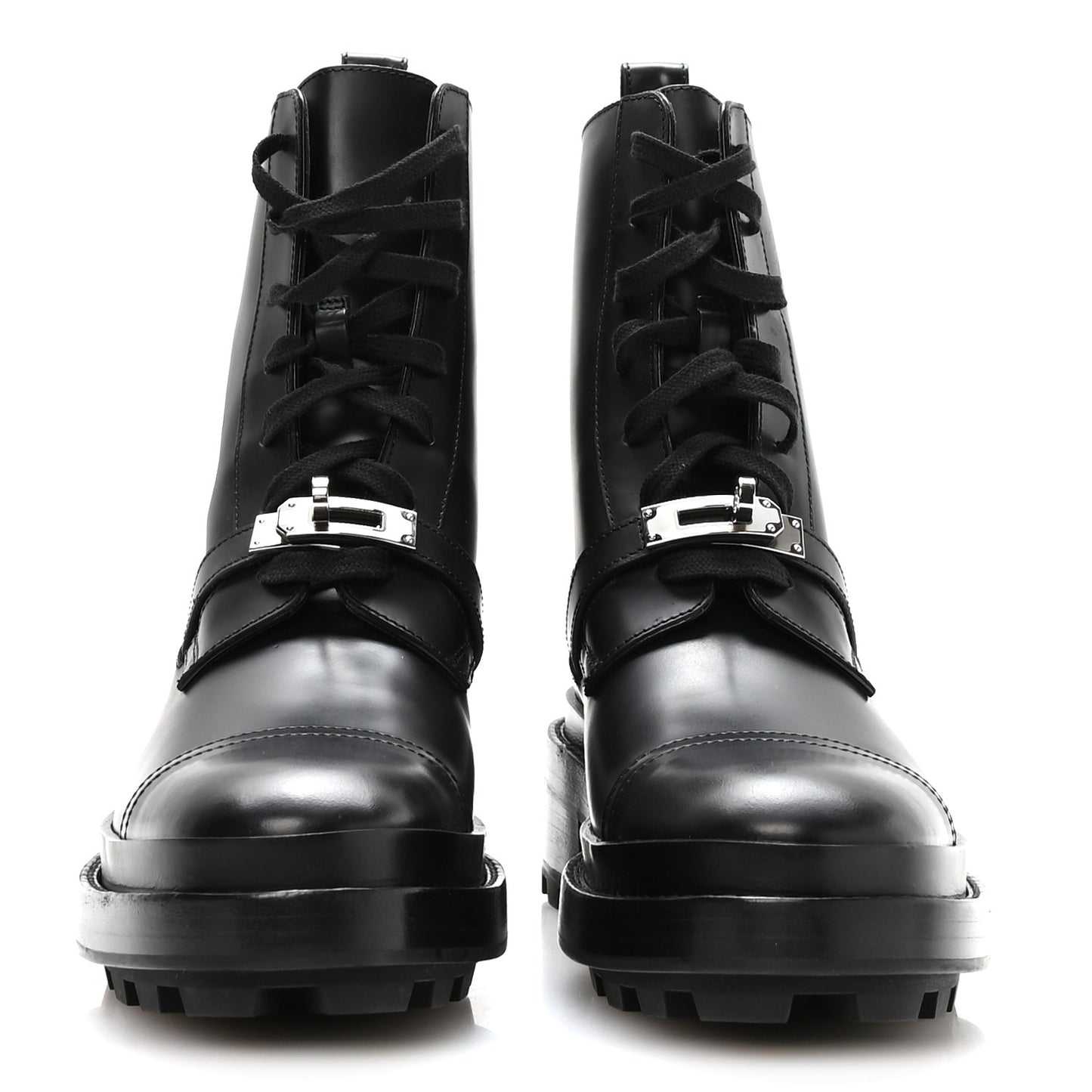Glossed Calfskin Funk Ankle Boots 38.5 Black
