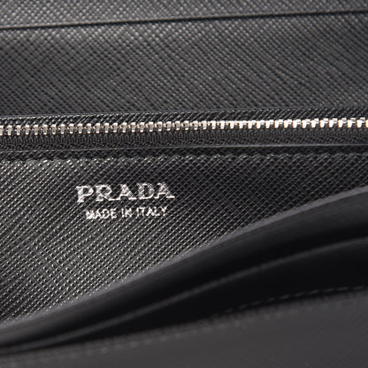 Prada Saffiano Continental Flap Wallet Black 7 of 10