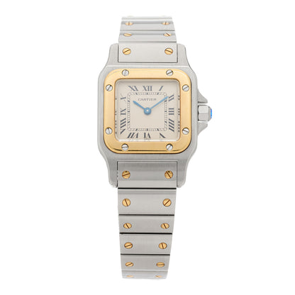 Cartier Stainless Steel 18K Yellow Gold 24mm Santos De Cartier Galbee Quartz Watch 1 of 4