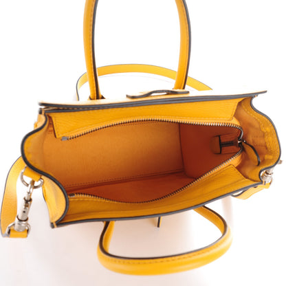 Celine Drummed Calfskin Nano Luggage Ocre 5 of 7