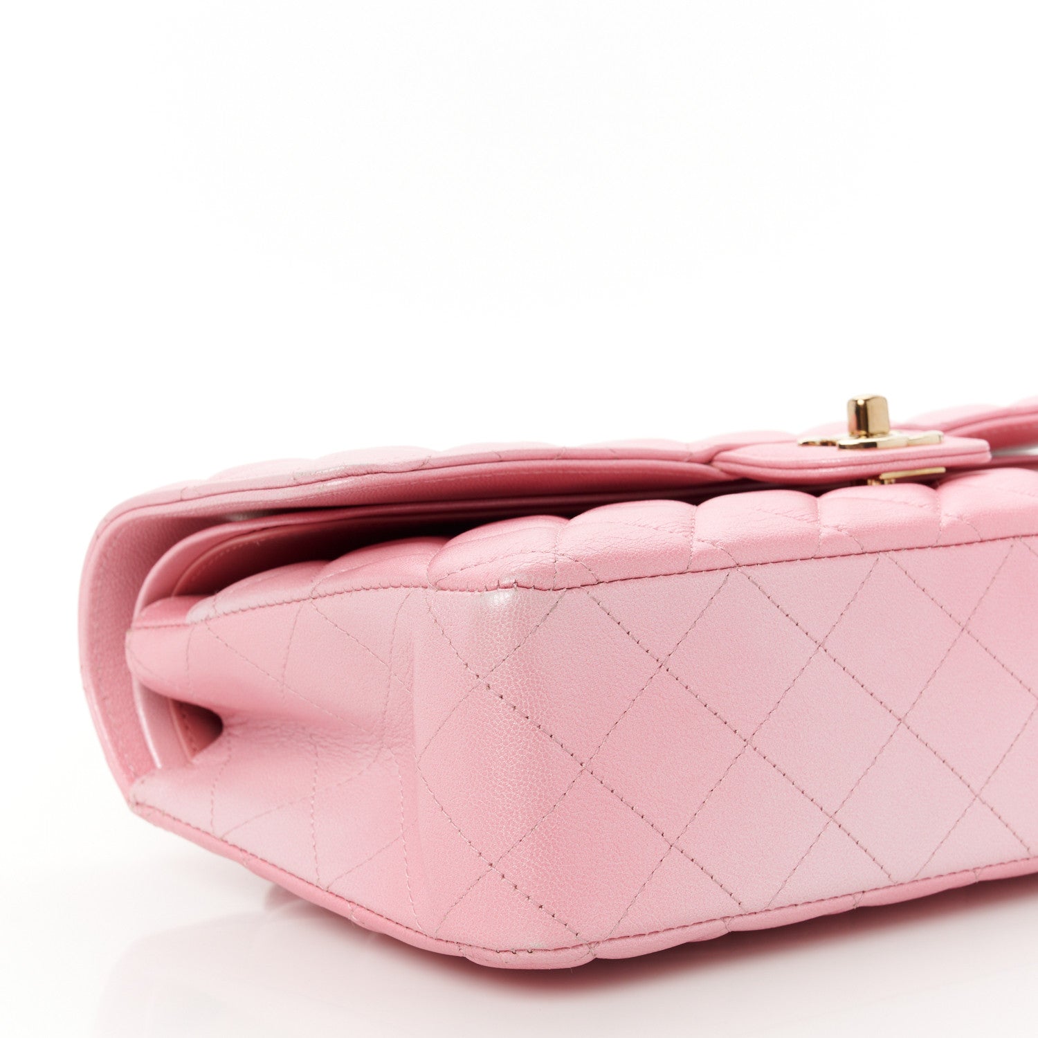 Chanel Pearly Lambskin Ombre Quilted Medium Double Flap Pink 10 of 11