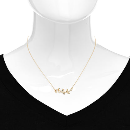 Tiffany 18K Yellow Gold Paloma Picasso Olive Leaf Vine Pendant Necklace 2 of 5