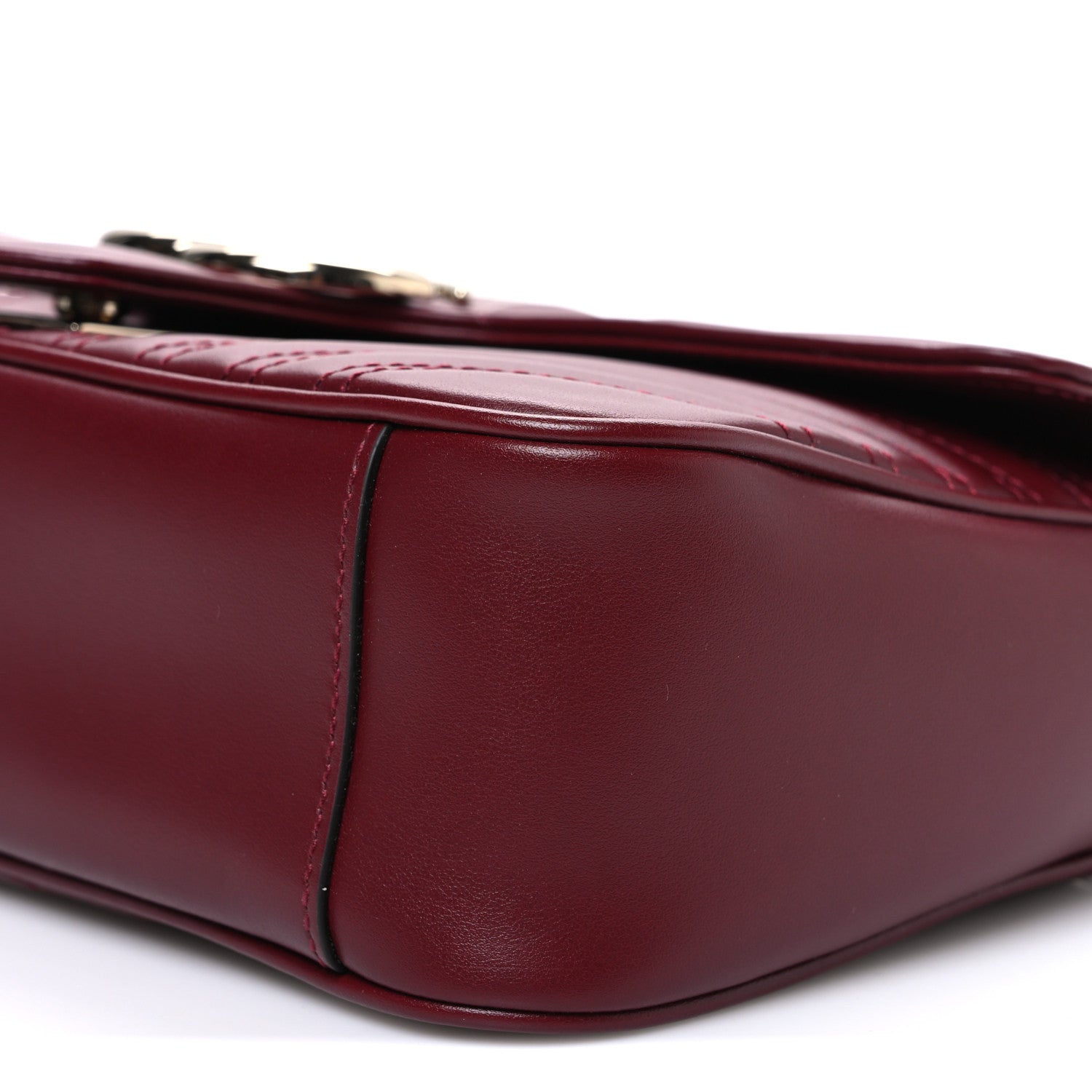 Gucci Calfskin Matelasse Medium GG Marmont Shoulder Bag Rosso Ancora Red 10 of 10