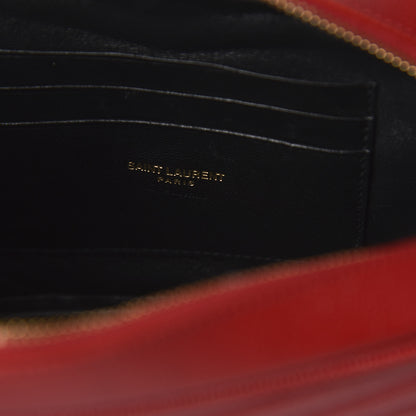 Saint Laurent Grain De Poudre Matelasse Monogram Mini Lou Camera Bag Eros Red 8 of 9