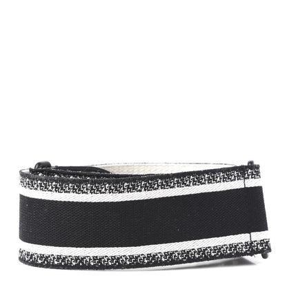 Christian Dior Canvas Embroidered Shoulder Strap Black Ultramatte 2 of 4