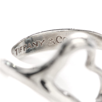 Tiffany Sterling Silver Elsa Peretti Open Heart Ring 49 5 4 of 4