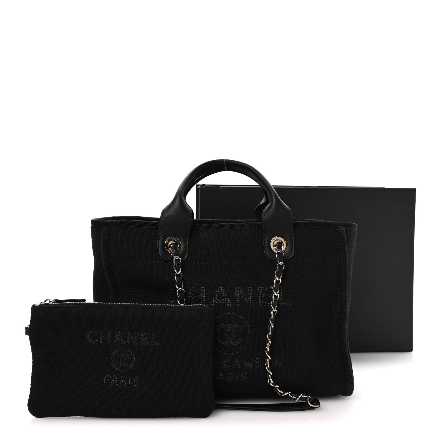 Chanel Mixed Fibers Calfskin  Small Deauville Tote Black 12 of 12