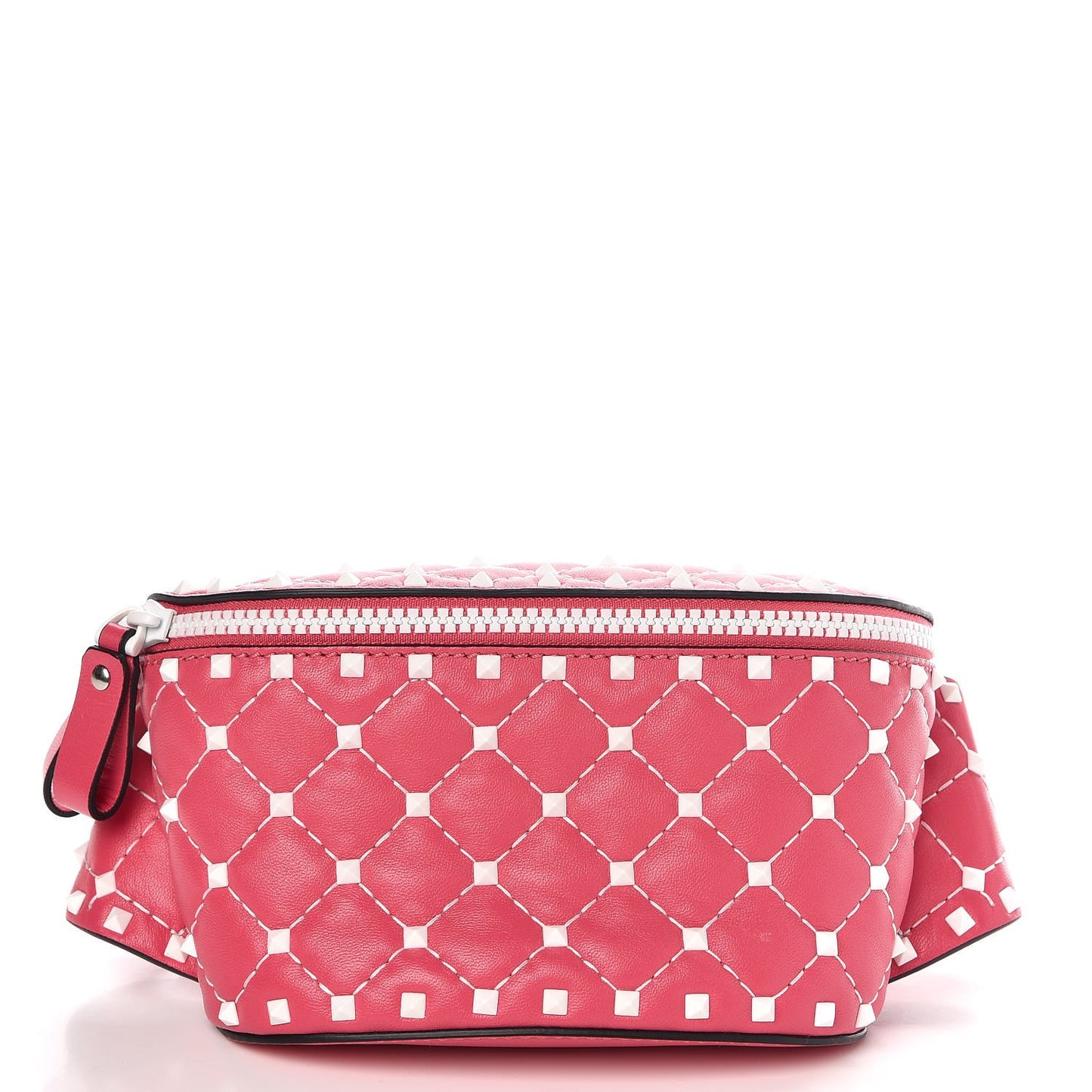 Lambskin Free Rockstud Spike Belt Bag Shadow Pink