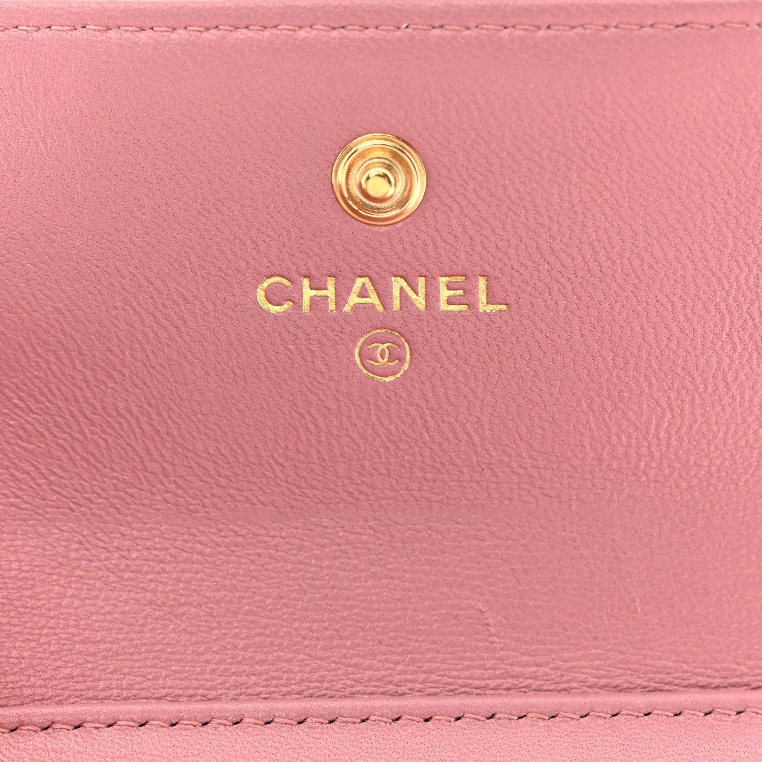 Chanel Metallic Lambskin Quilted Compact Boy Wallet Pink 6 of 12