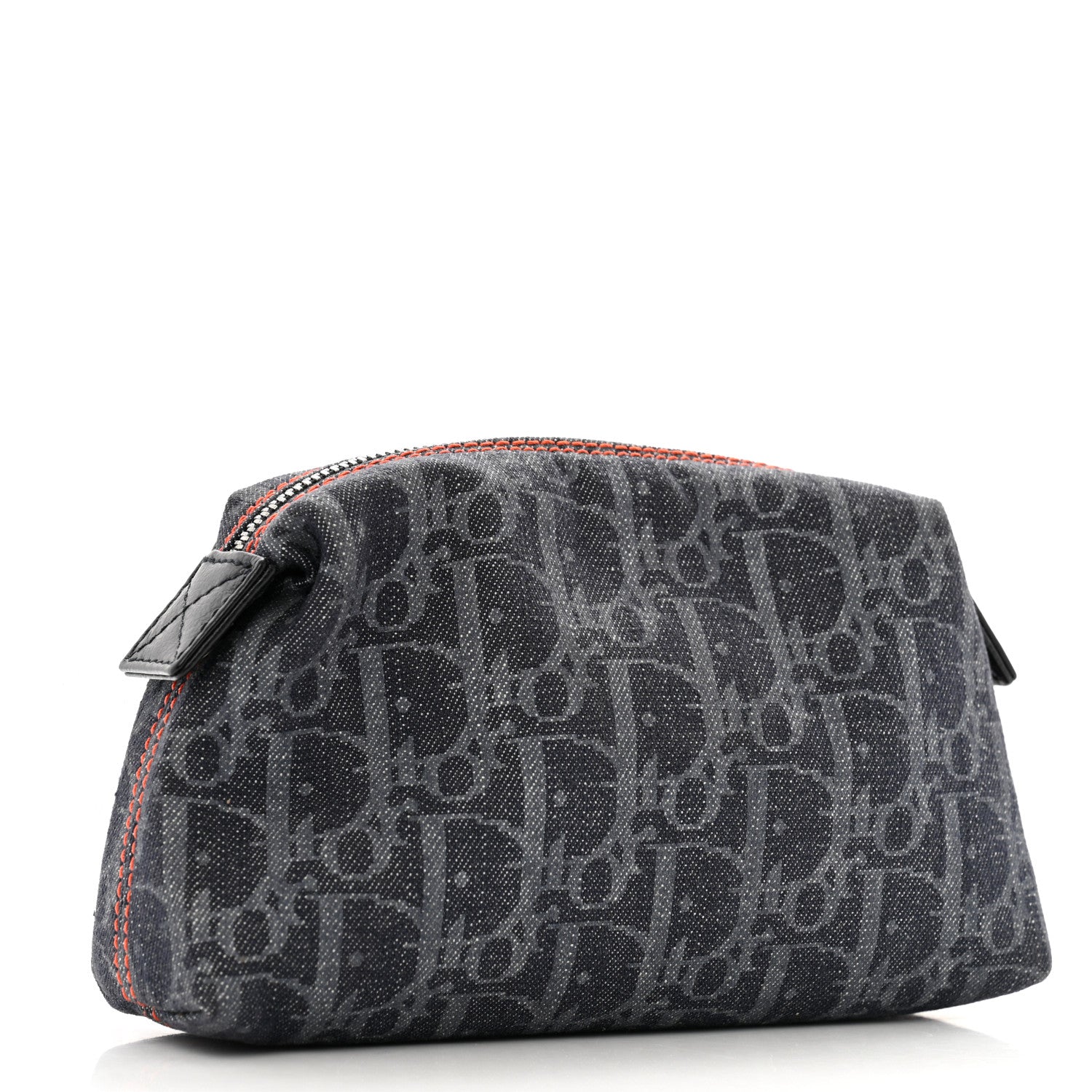 Christian Dior Denim Monogram Flight Trotter Cosmetic Pouch Blue 3 of 10