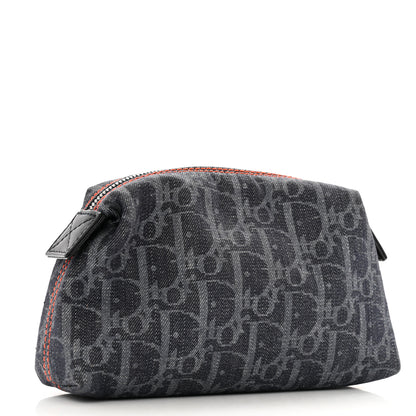 Christian Dior Denim Monogram Flight Trotter Cosmetic Pouch Blue 3 of 10