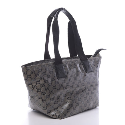 Gucci Crystal Monogram Medium Web Handle Bucket Tote Black 3 of 14