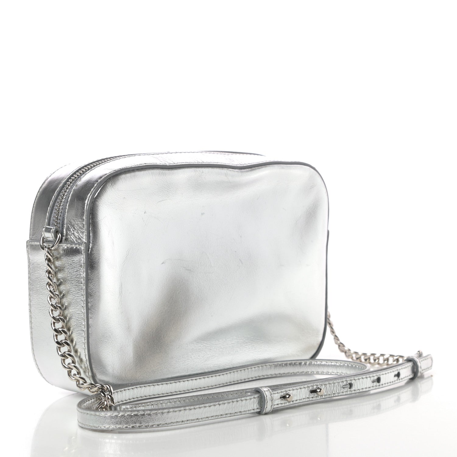 Jimmy Choo Metallic Calfskin Athini Camera Bag Silver 3 of 13