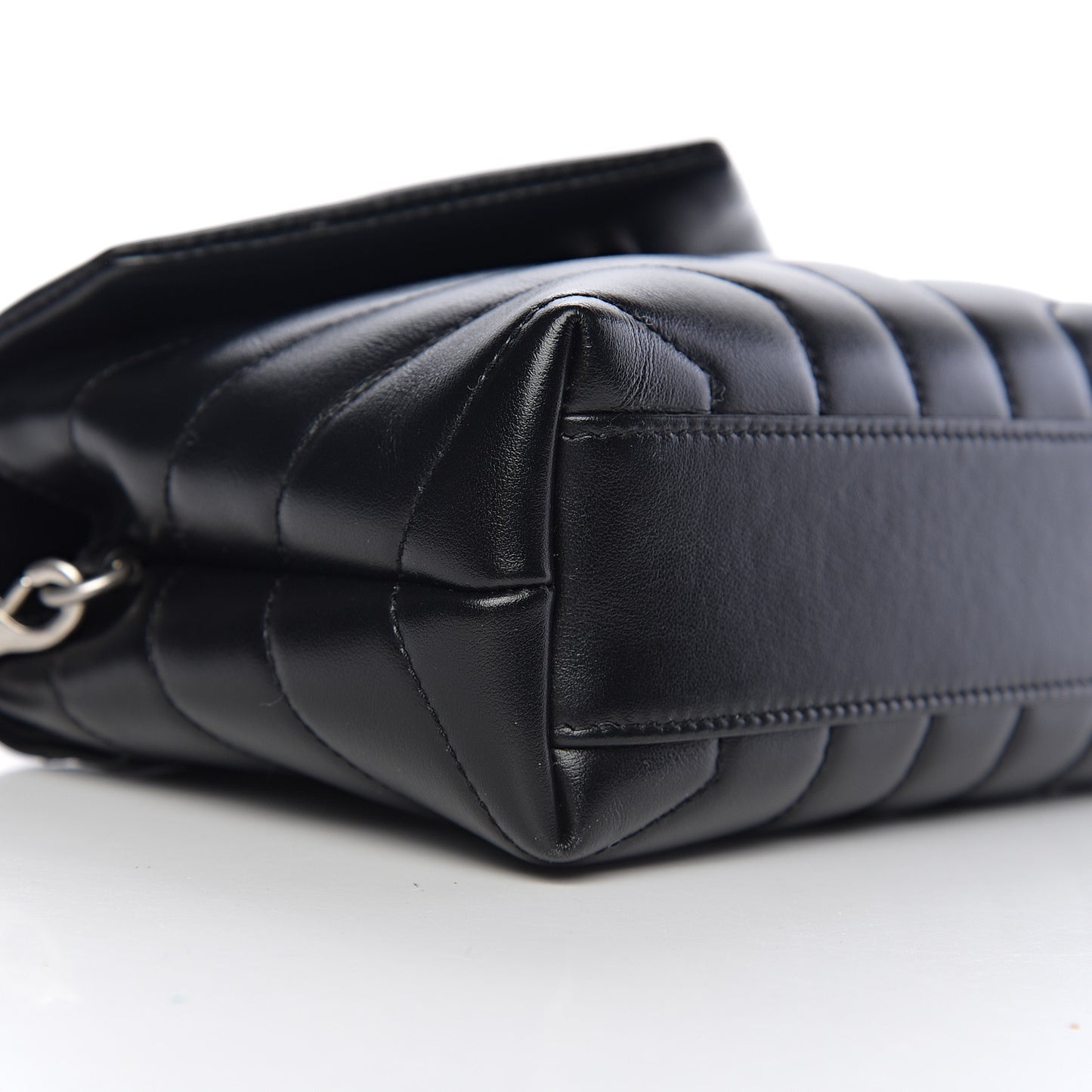 Calfskin Y Quilted Monogram Toy Loulou Crossbody Bag Black